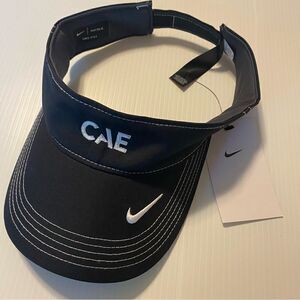 Nike dri-fit golf visor CAE tournament logo embroidered black unisex cap hat NEW